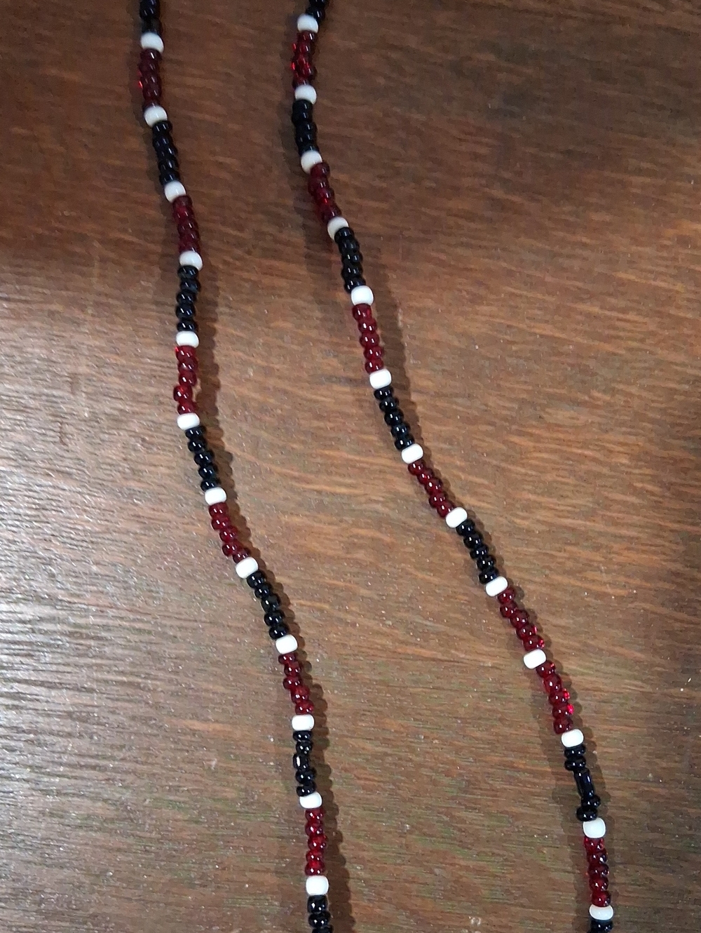 Red, Black & White Seed Bead Necklace - Women Jewelry